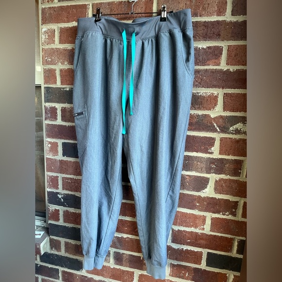 Figs Zamora Gray/Teal Scrub Joggers Size 3X - Picture 4 of 11